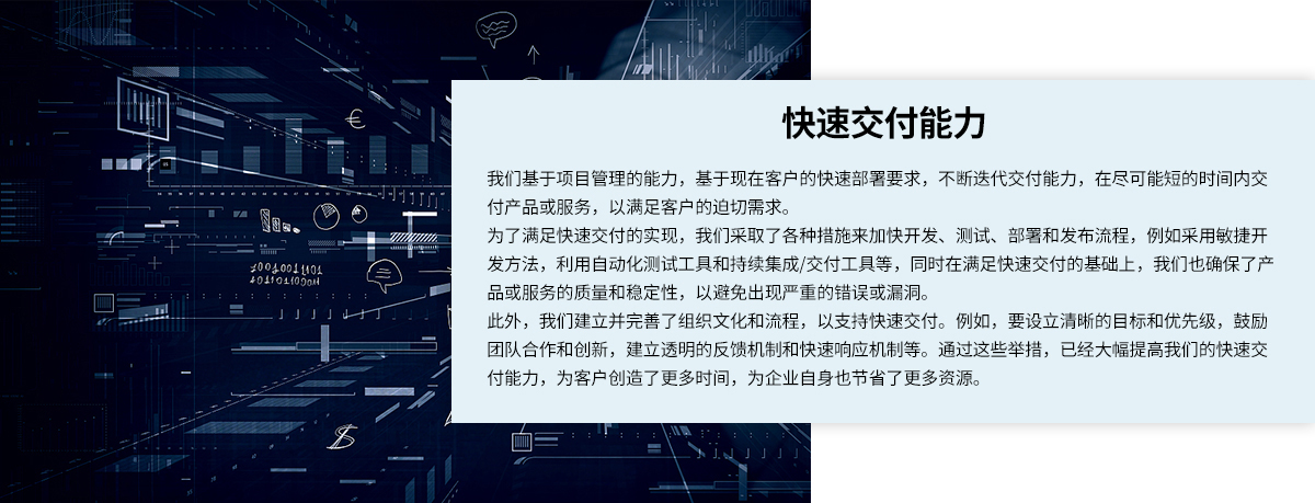 快速交付能力